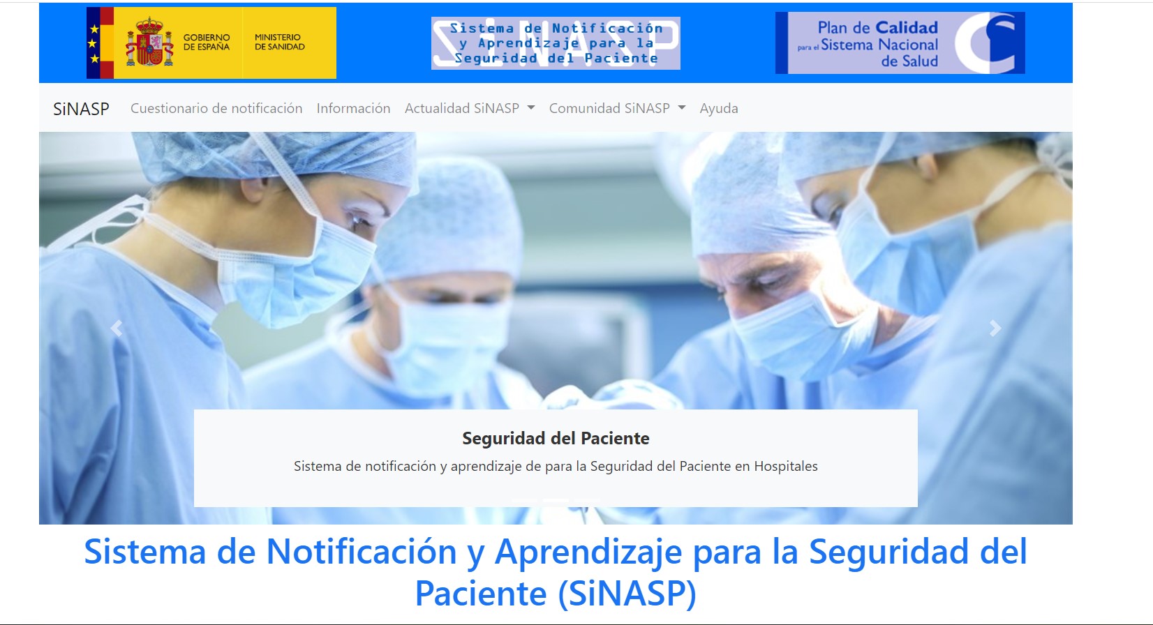 NUEVO CURSO ON LINE DE SEGURIDAD DEL PACIENTE